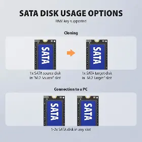 Externý box - Axagon ADSA-M2C22 2x M.2 SSD dock - 12