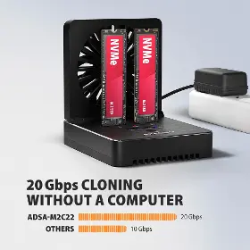 Externý box - Axagon ADSA-M2C22 2x M.2 SSD dock - 2