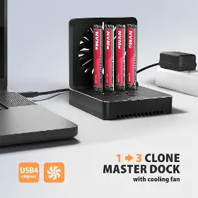 Externý box - Axagon ADSA-M2C44 4x M.2 NVMe SSD dock - 3
