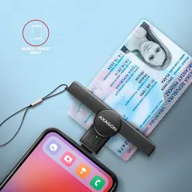Čítačka čipových kariet - Axagon  CRE-SMPC USB-C Black - 3