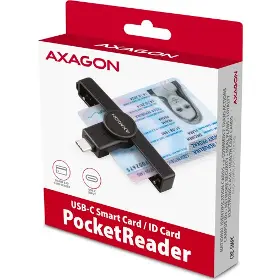 Čítačka čipových kariet - Axagon  CRE-SMPC USB-C Black - 8