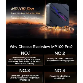 PC sestava - Blackview MP100 Pro (R5 7430U/16GB/512GB) - 9