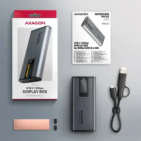 Externý box - Axagon EEM2-SD2 M.2 NVMe/SATA SSD box - 10