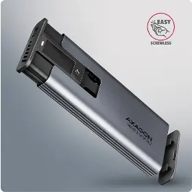 Externý box - Axagon EEM2-SD2 M.2 NVMe/SATA SSD box - 3