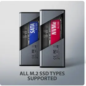 Externý box - Axagon EEM2-SD2 M.2 NVMe/SATA SSD box - 4