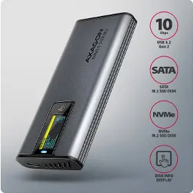Externý box - Axagon EEM2-SD2 M.2 NVMe/SATA SSD box - 6