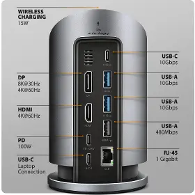 USB Hub - Axagon HMC-WL9 USB-C 9in1 HUB - 6