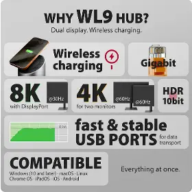 USB Hub - Axagon HMC-WL9 USB-C 9in1 HUB - 9