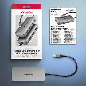 USB Hub - Axagon HMC-CUB83X2 USB-C 7in1 HUB - 9