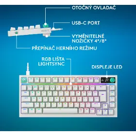 Herní klávesnice - Logitech G316 X 75 White US - 11
