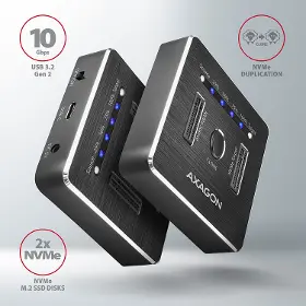 Externý box - Axagon ADSA-M2C 2x M.2 NVMe SSD dock - 2