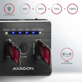 Externý box - Axagon ADSA-M2C 2x M.2 NVMe SSD dock - 5