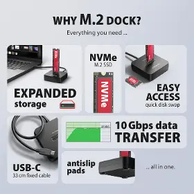 Externý box - Axagon ADSA-M2C11L M.2 NVMe SSD dock - 4
