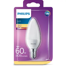 Žárovka - Philips LED 60W sviečka B38 E14 matná - 1