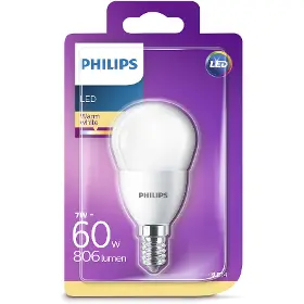 Žárovka - Philips LED 60W P48 E14 matná WW - 2