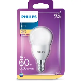Žárovka - Philips LED 60W P48 E14 matná WW - 1
