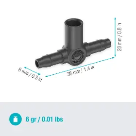 Zavlažovacie redukcie - Gardena MDS T-kus pre rozprašovacie trysky 4,6 mm - 4