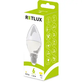 Žiarovka - Retlux RLL 626 LED žiarovka C37 E14 WW 6W C37 E14 candle  6W WW D - 3