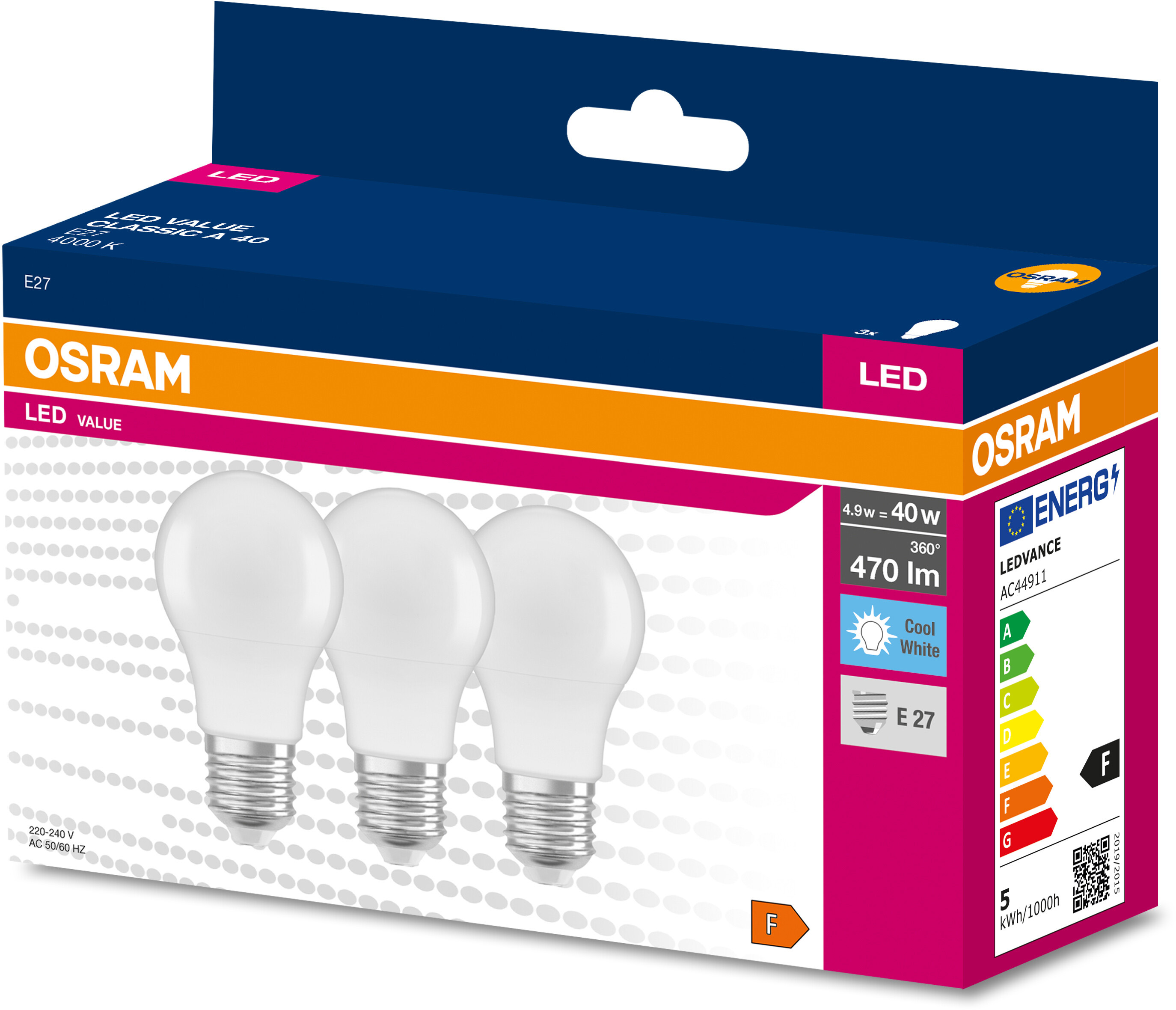 Osram LED Cla. A 40 4.9 W/4000 KE27 | Planeo