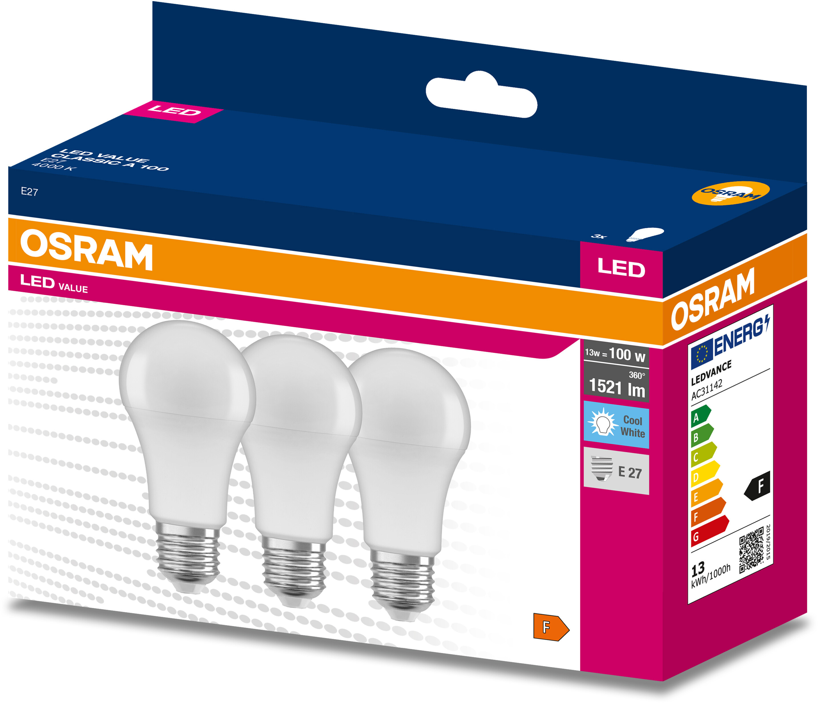 Osram LED Cla. A 100 13 W/4000 KE27 | Planeo
