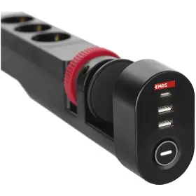 Prodlužovací kabel - Emos Prodlužovací kabel, 3 zásuvky, USB, 1,5 m - 5