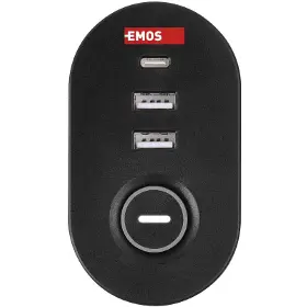 Prodlužovací kabel - Emos Prodlužovací kabel, 3 zásuvky, USB, 1,5 m - 7