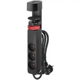 Prodlužovací kabel - Emos Prodlužovací kabel, 3 zásuvky, USB, 1,5 m - 1