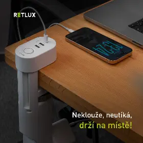 Prodlužovací kabel - Retlux RPC 72 WH Prodlužovací kabel na stůl 1,5 m - 6