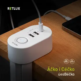 Prodlužovací kabel - Retlux RPC 72 WH Prodlužovací kabel na stůl 1,5 m - 8