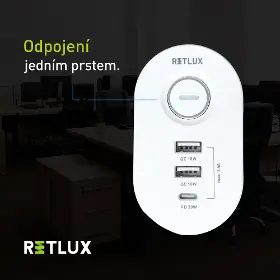 Prodlužovací kabel - Retlux RPC 72 WH Prodlužovací kabel na stůl 1,5 m - 9