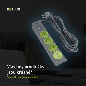 Prodlužovací kabel - Retlux RPC 73 Prodlužovací kabel 1,4 m USB A,C - 6