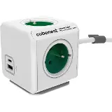 Cubenest PowerCube Extended USB PD 20W A+C zelená 1,5m