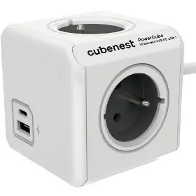 Prodlužovací kabel - Cubenest PowerCube Extended USB PD 20W A+C šedá 3m - 1