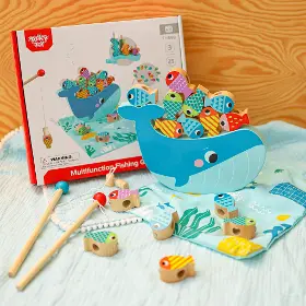 Motorické hračky - Tooky Toy TH698 Hra rybičky 4v1 - 10