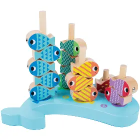 Motorické hračky - Tooky Toy TH698 Hra rybičky 4v1 - 4