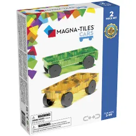 Magnetická stavebnice - Magna-Tiles MT-16022 Magnetická stavebnice Cars Green/Yellow 2 ks - 5