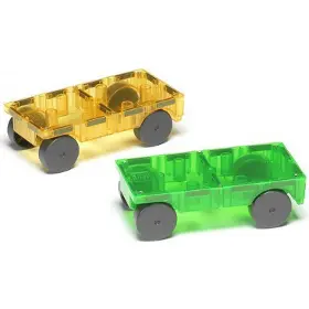 Magnetická stavebnice - Magna-Tiles MT-16022 Magnetická stavebnice Cars Green/Yellow 2 ks - 1