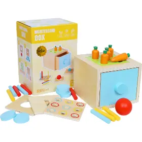 Motorické hračky - EDUkid EK090319 Montessori box 4v1 - 1