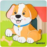 Woody Puzzle Baby Pejsek
