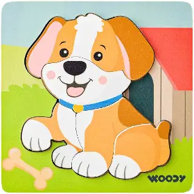 Puzzle - Woody Puzzle Baby Pejsek - 1