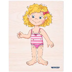 Motorické hračky - Woody Šněrovací šatní skříň Holčička - 2