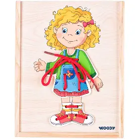 Motorické hračky - Woody Šněrovací šatní skříň Holčička - 1