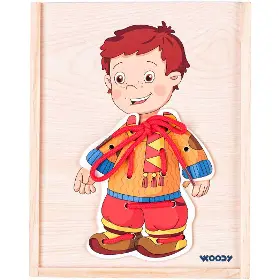 Motorické hračky - Woody Šněrovací šatní skříň Kluk - 1