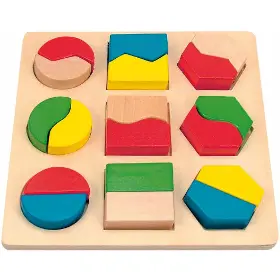 Motorické hračky - Woody Destička s geometrickými tvary - 1