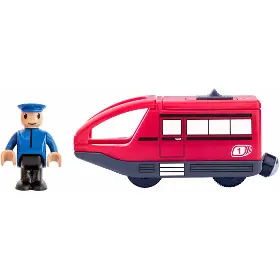 Příslušenství k vláčkové dráze - Woody Elektrická mašinka červená - 1