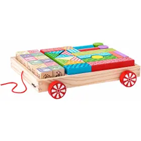 Kostky - Woody Vozík s kostkami 35 ks - 1