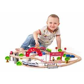 Kostky - Woody Vláčkodráha 60 dílů - 4