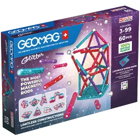 Magnetická stavebnice - Geomag Glitter 60 dílků - 1
