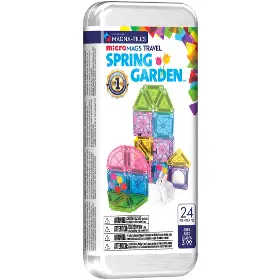 Stavebnice - Magna-Tiles MT-264024SG Magnetická stavebnice microMAGS Spring Garden Travel Set  - 1