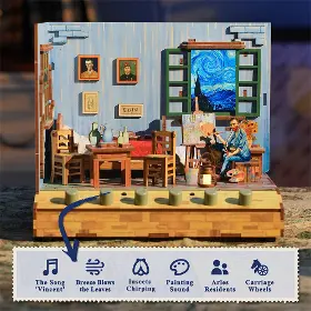 3D Puzzle - Tonecheer TQ401 Vincent´s Bedroom - 4